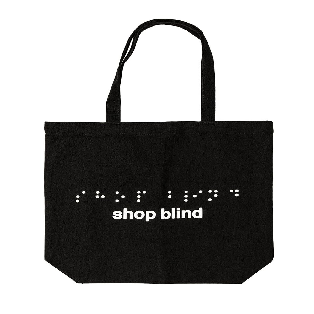 Two Blind Brothers Shop Blind Black Tote Bag