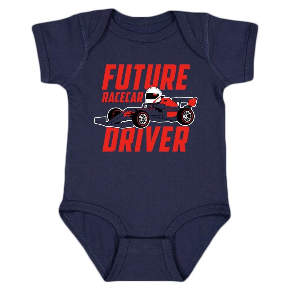 Xtreme Apparrel Austria - Future Race Car Driver Kid's Bodysuit for Open Wheel Formula Racing Fans (Navy, 12M)