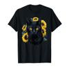 Cat Sunflower Floral Yellow Sunshine Cat Flower Positivity T-Shirt view 1