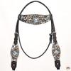 HILASON Western Horse Floral Snake Print Headstall Breast Collar Set Leather Brown | Tack for Horses view 2