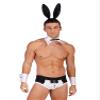 YiZYiF Men's Tuxedo Collared Role Play Costume Boxer Briefs Panties with Metal O Ring Outfits Set Rabbit XX-Large view 3