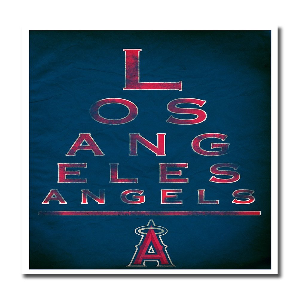 LA Angels Baseball Art Poster MLB Print 16x20 Inches on Pro Grade Paper Eye Chart Style