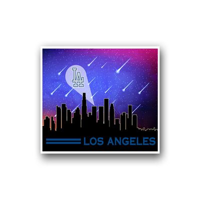 LA Dodgers Baseball Poster Art MLB Print 16x20 Inches on Pro Grade Paper Skyline Style