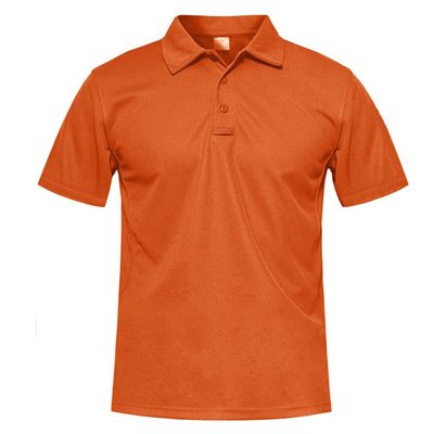 Dninmim Men's Solid Casual Short-Sleeved Collared Polo Shirt Summer Business Sports Hiking Fishing T-Shirt Orange