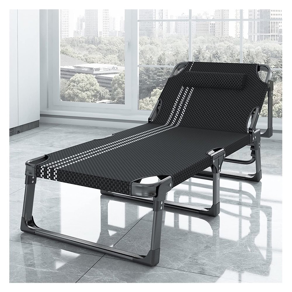 Oversize Chaise Lounge Outdoor, Sleeping Cots for Adults, Portable Reclining Chair for Beach Lawn Camping Pool Sun Tanning, Outdoor Adjustable 5-Position Folding Camping Cot, Folding Lounge Chaise Cha
