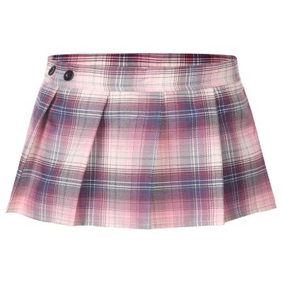 YiZYiF Women's Plaid Schoolgirl Short Skirt Bodycon Club Lingerie Pleated Mini Dress Pink B One Size