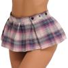 YiZYiF Women's Plaid Schoolgirl Short Skirt Bodycon Club Lingerie Pleated Mini Dress Pink B One Size view 2