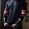 Puerto Rico White Buliding Tropical Plam Cooling Arm Sleeves for Men Women, Tower Black American Flag Arm Sleeves (M) view 3