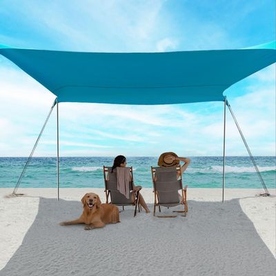 EasierHike Beach Shade Tent, 10  10 Ft Portable Easy Pop Up Beach Canopy, UPF50+ Sun Protection Shelter, Windproof & Water Resistant, Stable with 4 Sandbags & Windproof Cords, Perfect for Family