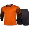 Fldy Men's Goalkeeper Padded Jersey and Shorts Pants Set Long Sleeves Soccer Goalie Shirt Football Keeper Uniform Kit Orange Large view 1