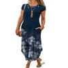 AHAIJ Women Summer Casual Maxi Dress Floral Printed Loose Pockets Short Sleeve Split Boho Dresses (as1, Alpha, x_l, Regular, Regular, Blue Floral) view 1