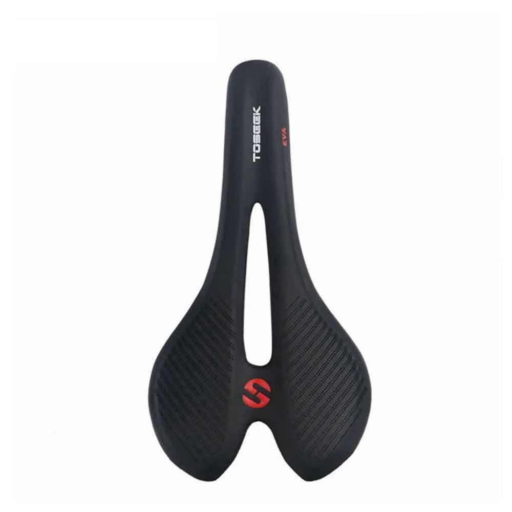 Soyeacrg Carbon Fiber Bicycle Saddle for Men Women with Central Relief Zone & Carbon Rail & Comfortable Memory Foam & Ergonomics Design & Breathable Shock Absorbing Waterproof,Black