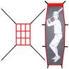 Gsbomzap 2PCS Baseball Softball Pitching Target & Dummy Batter, Adjustable Baseball Pitching Net Training Aids 9 Hole Strike Zone Attachment, Baseball & Softball Practice Net for Hitting Accuracy view 1