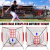 Gsbomzap 2PCS Baseball Softball Pitching Target & Dummy Batter, Adjustable Baseball Pitching Net Training Aids 9 Hole Strike Zone Attachment, Baseball & Softball Practice Net for Hitting Accuracy view 3