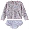 LIBREDGE Little Girls' Swim Rashguard Swimming Suit for Girls 6-7 Long Sleeve Swim Rash Guard Set Kids Swimwear Set Paisley Pattern/Light Purple 7Y view 1