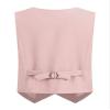 CHICTRY Kids Boys Gentleman Waistcoat Solid Color Button Down V Neck Party Suit Vest Pink 12-18 Months view 2