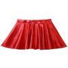 RUNQHUI Kids Girls Shiny Metallic Pleated Skirt with Built-in Shorts for Ballet Jazz Dancewear Pleated Skater Skirts Red 10 Years view 2