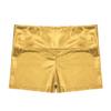 dPois Kids Girls Shiny Metallic Shorts High Waist Yoga Dance Booty Shorts Biketards Bike Dancewear Gold 4 Years view 3