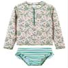 LIBREDGE Toddler Girls 2t Swimsuit Rash Guard Sets 2-Piece Long Sleeve Bathing Suit Floral/Light Green 2T view 1