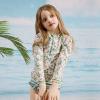 LIBREDGE Toddler Girls 2t Swimsuit Rash Guard Sets 2-Piece Long Sleeve Bathing Suit Floral/Light Green 2T view 4