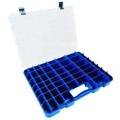 BIN BUDDY 54-Compartment Plastic Storage Box - Versatile Organizer for Jewelry, Crafting, Fishing Tackle, Small Tools, and More