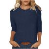 3/4 Sleeve T Shirts for Women Loose Fit Landscape Pattern Print Tops Three Quarter Sleeve Round Neck Blouses Pullover view 1