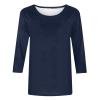 3/4 Sleeve T Shirts for Women Loose Fit Landscape Pattern Print Tops Three Quarter Sleeve Round Neck Blouses Pullover view 3