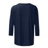 3/4 Sleeve T Shirts for Women Loose Fit Landscape Pattern Print Tops Three Quarter Sleeve Round Neck Blouses Pullover view 4