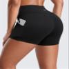 CRZ YOGA Womens Butterluxe Biker Shorts with Pockets 3 Inches - High Waisted Volleyball Workout Athletic Yoga Black X-Small view 2