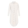 XUNRYAN Women's Summer Linen Button Down Casual Ankle Length Dress with Tie Waist Irregular Hem Shirt Lapel Maxi Dresses White view 3