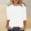 3/4 Sleeve T Shirts for Women Loose Fit Landscape Pattern Print Tops Three Quarter Sleeve Round Neck Blouses Pullover view 2