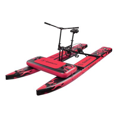 Spatium Sup Water Bike 2.0 Inflatable Pedal Boat Kayak Water Bicycles for Lake Fishing Pedal Boat More Stable and Easy to Drive on Water Red with Black
