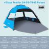 Gorich Beach Tent for 3 People + Beach Tent Poles for Replacement (8 People, Dark Shelter) view 4