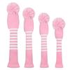 Scott Edward Knitted Golf Head Covers 4PCS Handmade Fit Well for Driver and Fairway Woods with Long Neck Pom Pom Golf Club Headcovers Set view 2