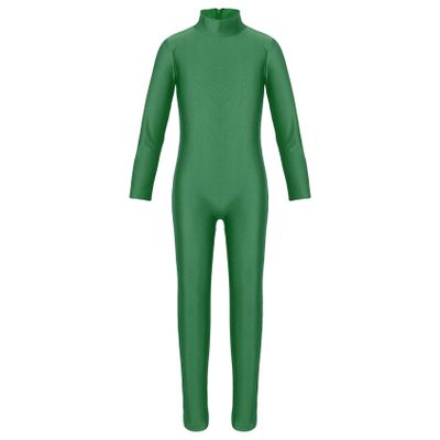 Yruioon Girls Mock Neck Long Sleeves Gymnastics Leotard Ballet Dance Tumbling Full Bodysuit Unitard Dancewear Green 13-14 Years