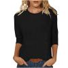 3/4 Sleeve T Shirts for Women Loose Fit Landscape Pattern Print Tops Three Quarter Sleeve Round Neck Blouses Pullover view 1