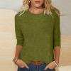 3/4 Sleeve T Shirts for Women Loose Fit Landscape Pattern Print Tops Three Quarter Sleeve Round Neck Blouses Pullover view 2