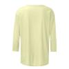 3/4 Length Sleeve Womens Tops Cute Summer Crewneck Shirts Casual Floral Print Trendy Blouses Comfy Loose T-Shirts view 4