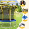 GYMAX Trampoline for Kids, 8/10FT ASTM Approved Recreational Trampoline with All-Round Enclosure & L-Shape Entrance, Flower Shape Indoor Outdoor Backyard Trampoline for Kids and Adults (Yellow, 8 FT) view 3