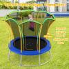 GYMAX Trampoline for Kids, 8/10FT ASTM Approved Recreational Trampoline with All-Round Enclosure & L-Shape Entrance, Flower Shape Indoor Outdoor Backyard Trampoline for Kids and Adults (Yellow, 8 FT) view 4