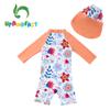upandfast Baby Girls' Swimwear Sunsuits One Piece Swimsuits with Sun Hat UPF 50+ Sun Protection Infant Bathing Suits (Flower, 6-9 Months) view 3