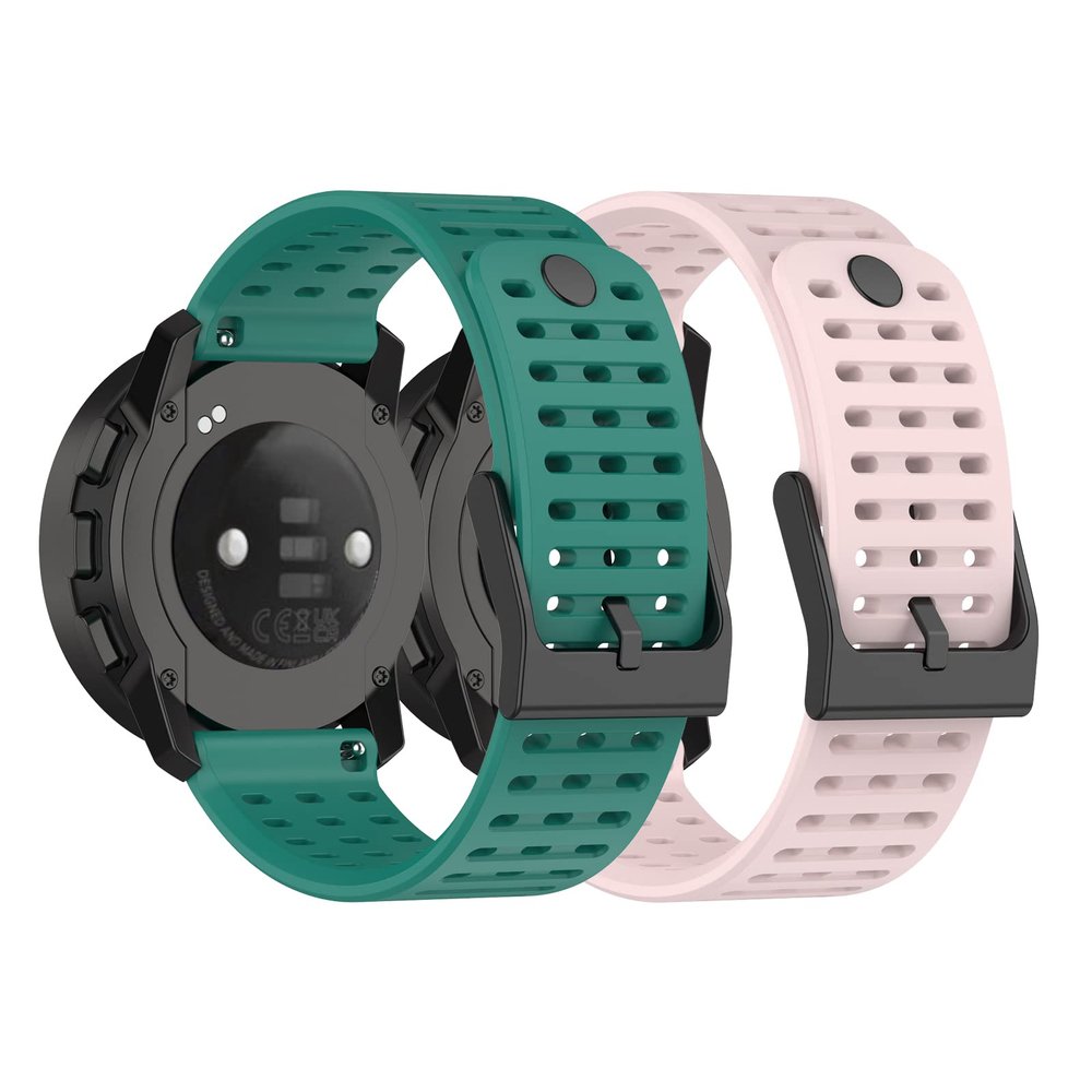 BabyValley Watch Bands Compatible for Suunto Vertical/ 9 Peak pro/ 9 Peak/ 5 Peak Bands, 22mm Replacement Wristband Strap Bracelet for Suunto Vertical/ 9 Peak pro/ 9 Peak/ 5 Peak (pink&green)