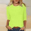 3/4 Length Sleeve Womens Tops Cute Summer Crewneck Shirts Casual Floral Print Trendy Blouses Comfy Loose T-Shirts view 2