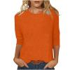 3/4 Length Sleeve Womens Tops Cute Summer Crewneck Shirts Casual Floral Print Trendy Blouses Comfy Loose T-Shirts view 1