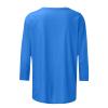 3/4 Length Sleeve Womens Tops Cute Summer Crewneck Shirts Casual Floral Print Trendy Blouses Comfy Loose T-Shirts view 4
