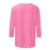 3/4 Length Sleeve Womens Tops Cute Summer Crewneck Shirts Casual Floral Print Trendy Blouses Comfy Loose T-Shirts view 4
