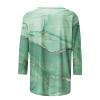 3/4 Length Sleeve Womens Tops Cute Summer Crewneck Shirts Casual Floral Print Trendy Blouses Comfy Loose T-Shirts view 4