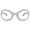 bullabulling Fashion Bling Oversized Sunglasses for Women Men Wrap Around Classic Oval Black Sun Glasses Ladies Shades (silver) view 2