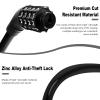 Bike Lock Cable, Bicycle Lock, Bike Locks Heavy Duty Anti Theft, Combination Cable Lock for Outdoor Equipment, Black (1Ps, 2Ft, Reset Combo) view 3