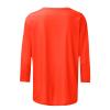 3/4 Length Sleeve Womens Tops Cute Summer Crewneck Shirts Casual Floral Print Trendy Blouses Comfy Loose T-Shirts view 4